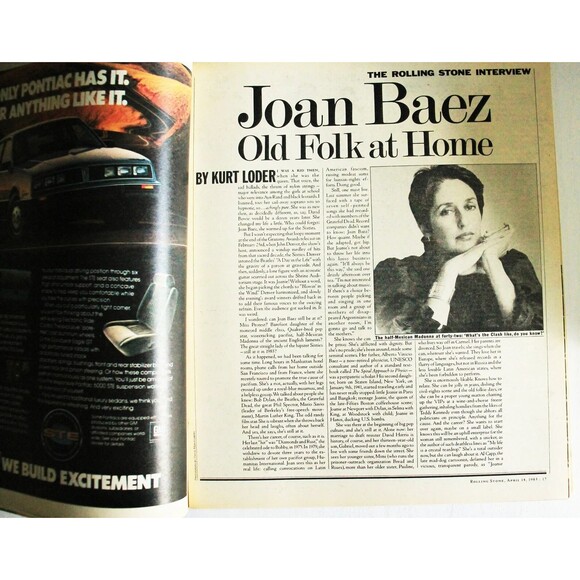 Joan Baez - Vintage 80's Rolling Stone Magazine 1983- Issue #393 - Picture 3 of 4
